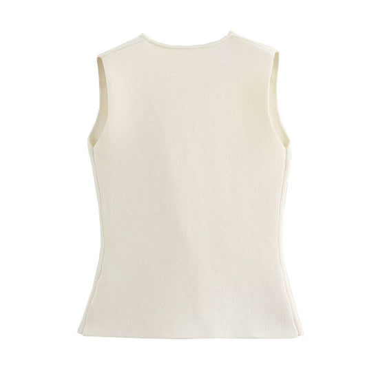 Women's New Gold Button Knit Vest