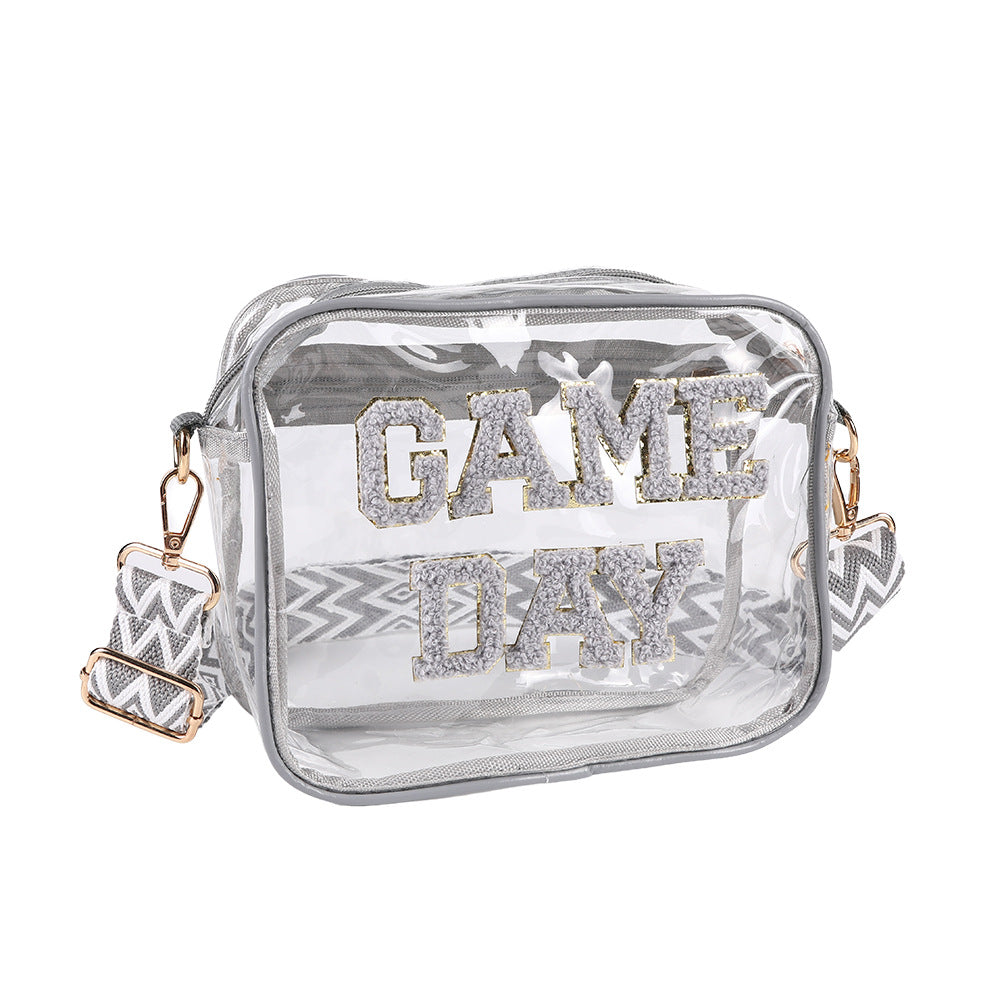 Gennemsigtig PVC Crossbody-broderibrev Skuldertaske Lille Firkantet
