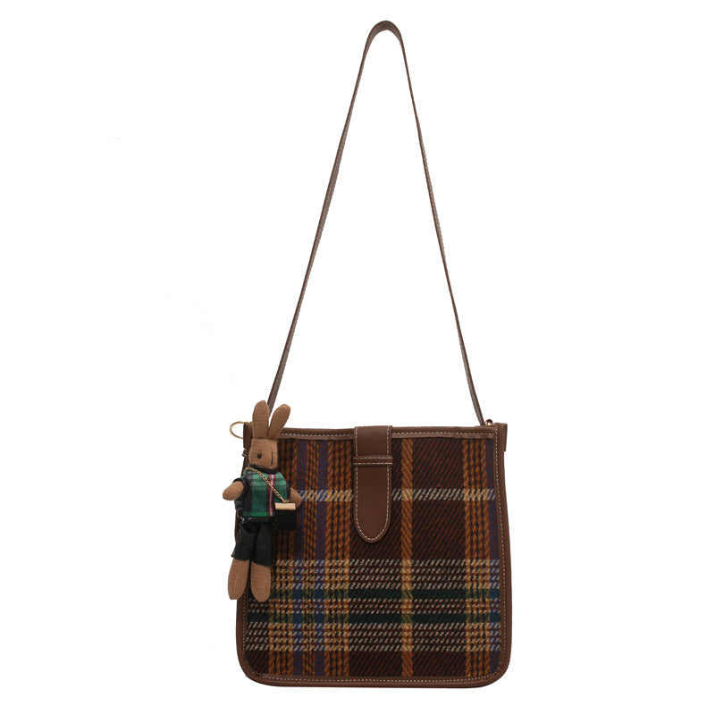 Women's Retro Plaid Crossbody Fashion Bag