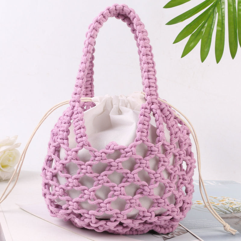 Weaving Hollow Women's Mori Style Portable Beach Bag
