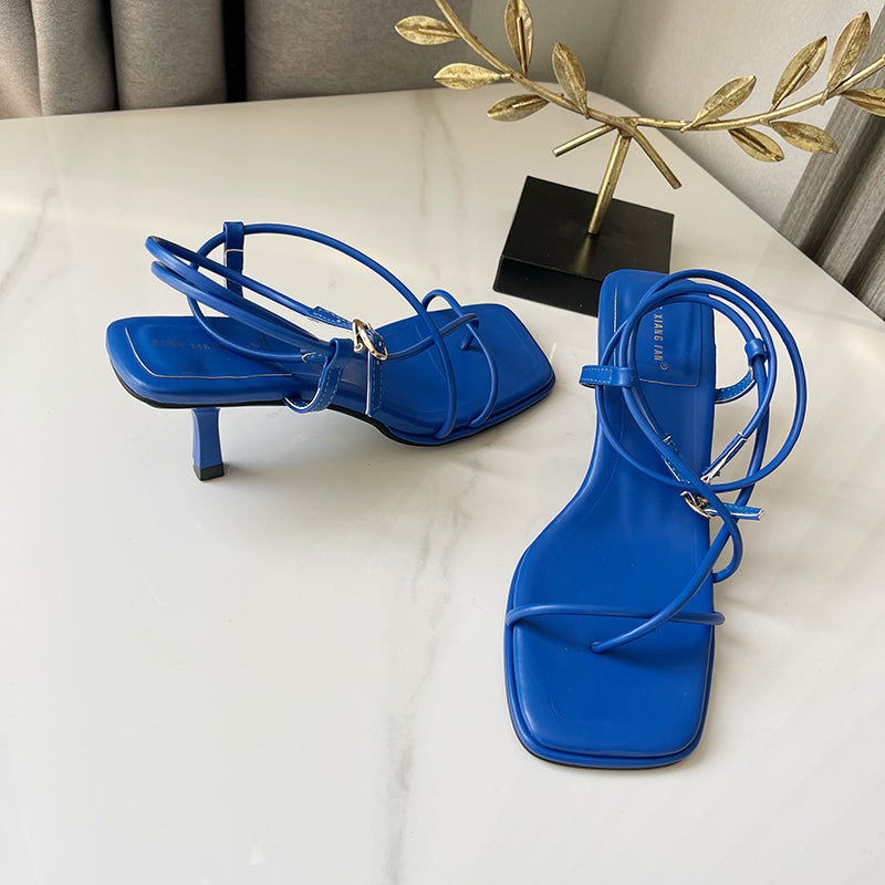 Simple Temperament Versatile Cross Buckle Strap Roman Sandals