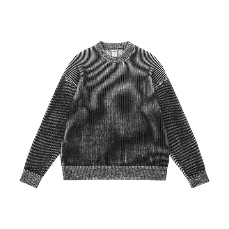 New Fall Two-tone Sweater American Street-style Color-blocking Design