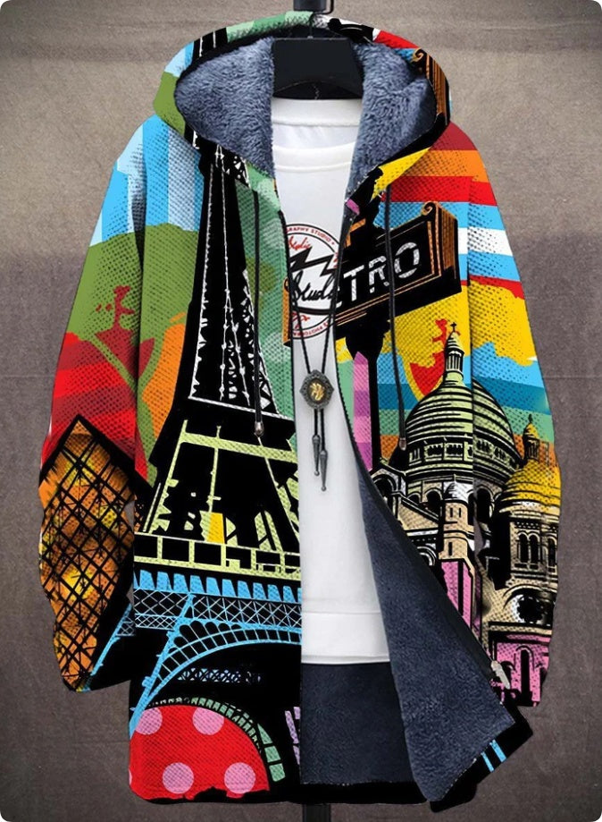 Men's Winter Printed Plush Lining  Thick And Windproof