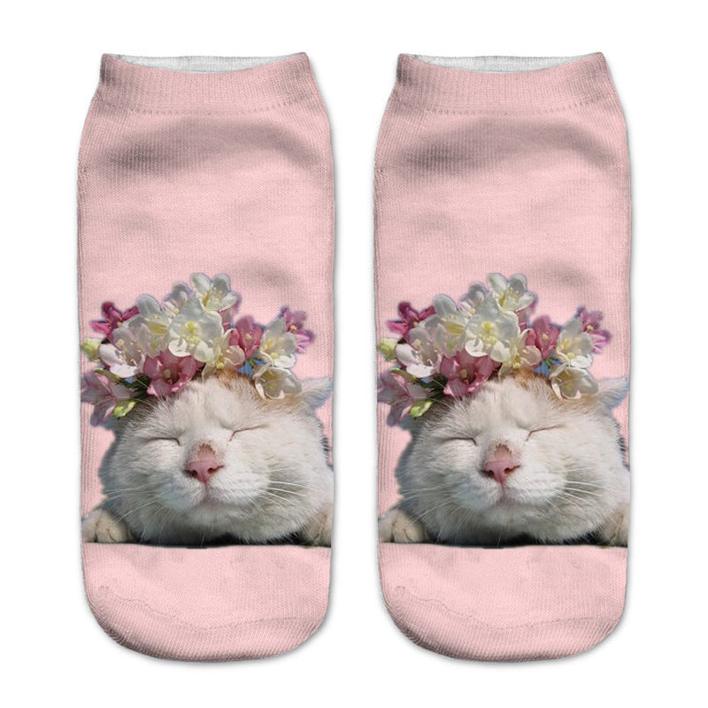 Cute Cat Series 3D Digital Printing Socks Children