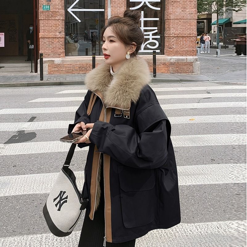 High-grade Fur-integrated Parka Cotton-padded Jacket