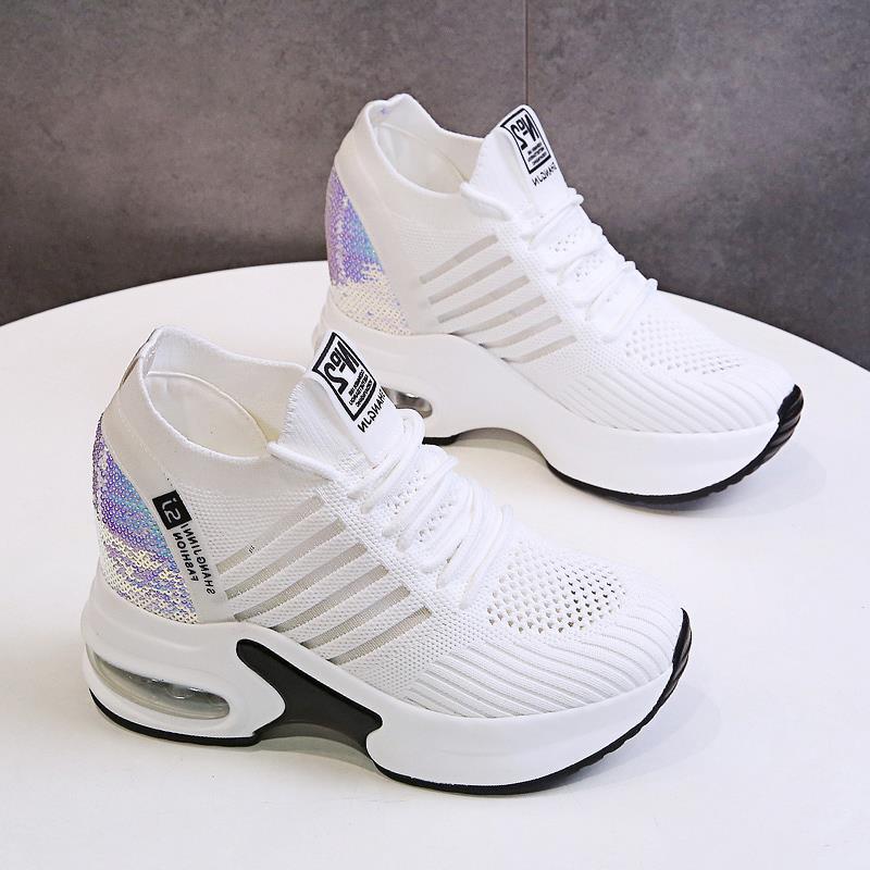 Daddy Shoes Breathable Mesh Shoes Casual All-match Thick-soled Inner Increase Sports White Shoes