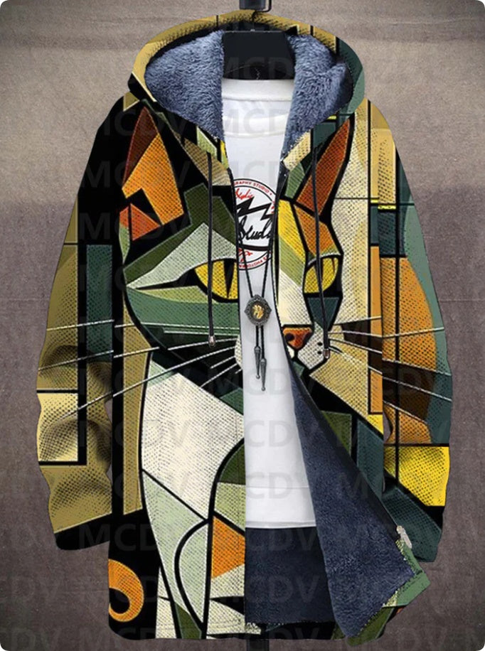 Men's Winter Printed Plush Lining Thick And Windproof