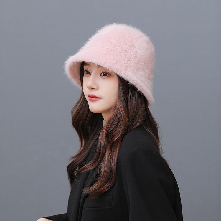 Rabbit Hair Bucket Fashionable Warm Hat