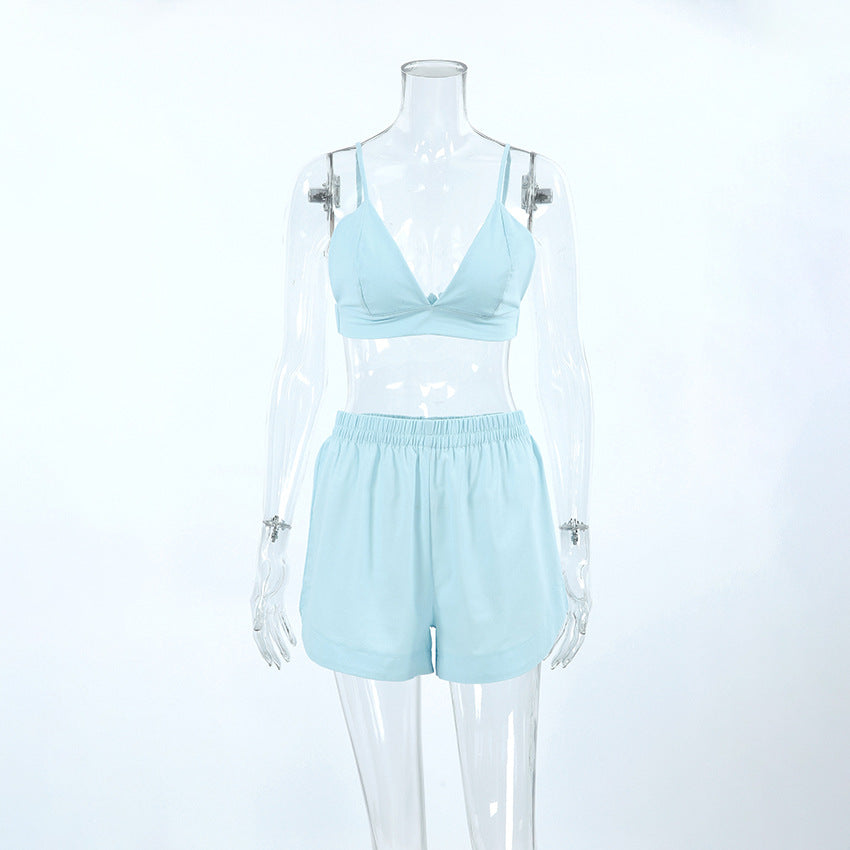 Long-sleeve Robe Underwear And Shorts Three-Piece Set Womens Loungewear