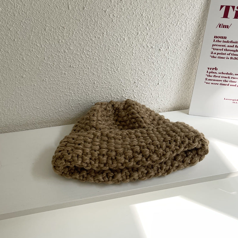 Chunky Knitted Pineapple Pattern Beanie