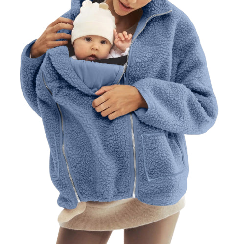 Solid Color Lazy Style Lamb Wool Coat