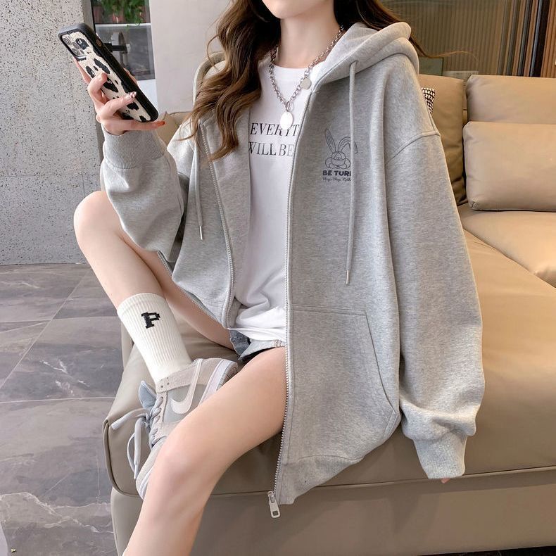 Embroidered Hooded Sweater Girls' Cardigan Jacket