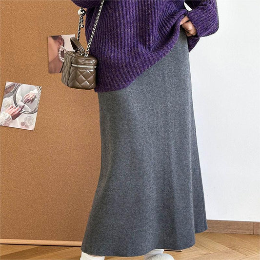 Winter Korean Style A- Line Skirt Slim Fit Slimming And Fashionable