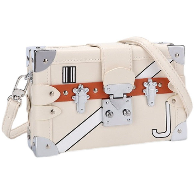 Box Bag Small Square Bag Shoulder Messenger Bag Hit Color Lock Small Bag