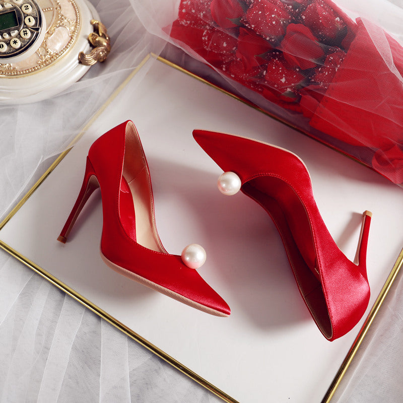Fairy Style Wedding Dress Bridesmaid Stiletto Heels