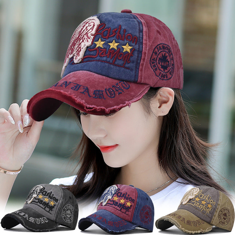 Embroidered Casual Letter Baseball Cap Distressed Outdoor