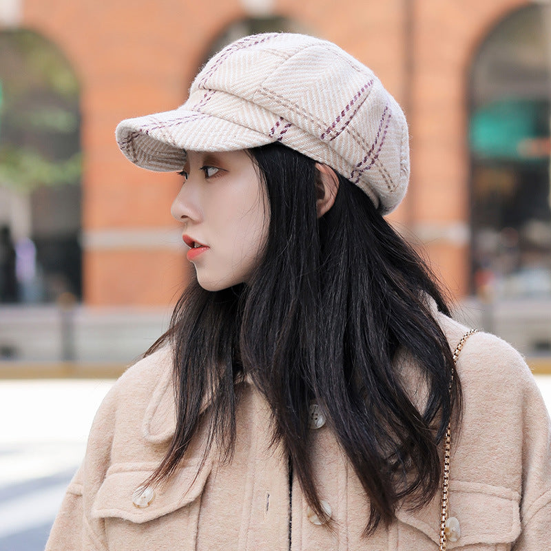 Plaid Wide-brimmed Vintage Baseball Cap