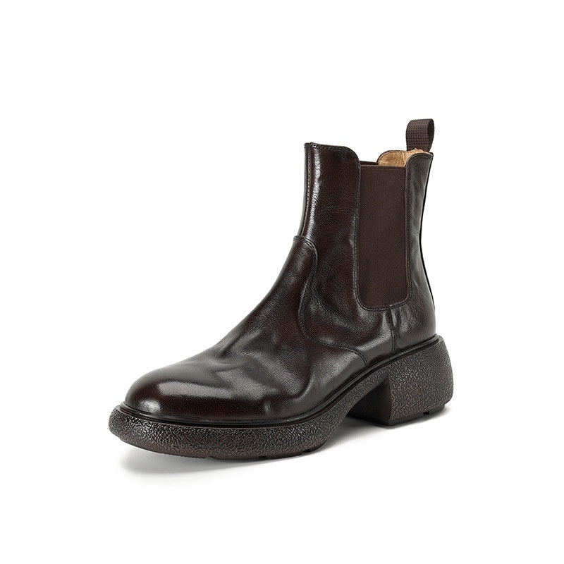 Womens British-style Dr Ankle Boots With Chunky Heels