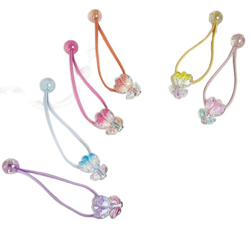 Tulip Rubber Band Hair Band Gradient Color High Elastic Headdress