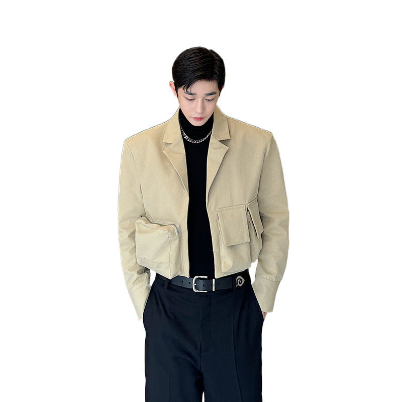 Niche, Three-dimensional, Short Blazer With A Multi-pocket Silhouette