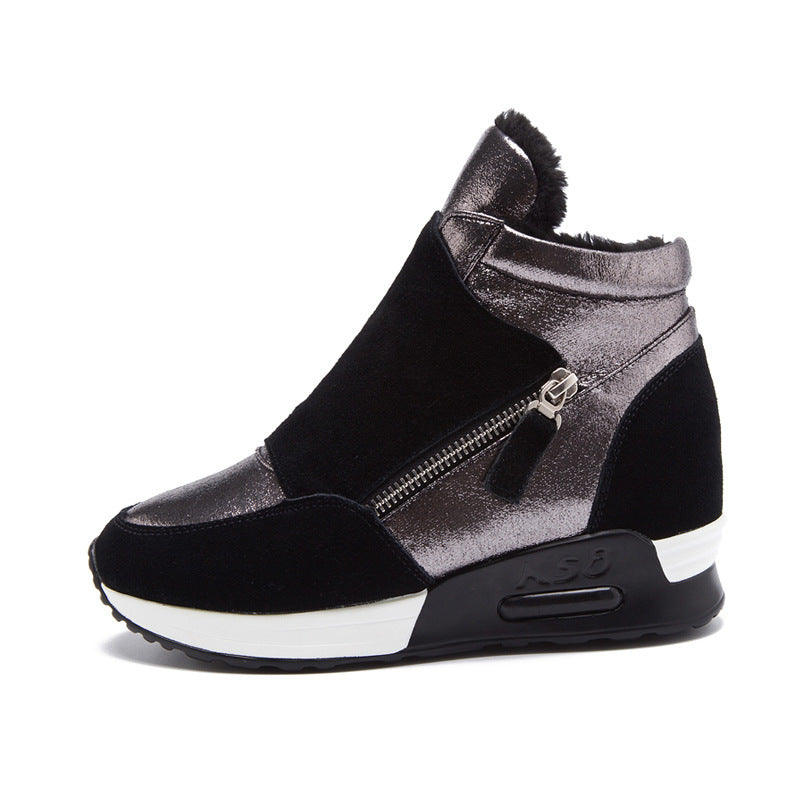 Thick-soled High-rise Casual Sports Shoes Girls' Cotton