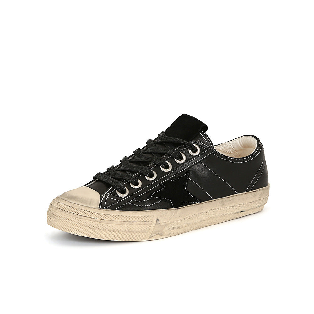 Vaskede sneakers med hestemotiv og slidt look