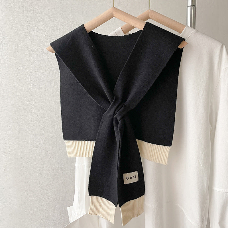 Shirt With Small Shawl Shirt Green Scarf Woolen Shoulder