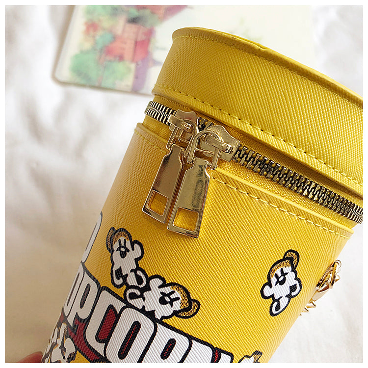Women's New Creative Popcorn Chain Crossbody Cylindrical Bag