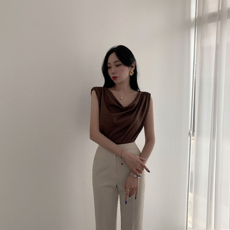 Off-shoulder krave design løs afslappet kortærmet skjortetop
