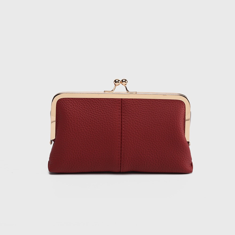 Simple Fashion Retro Folding Clip Bag Long Women's Handbag