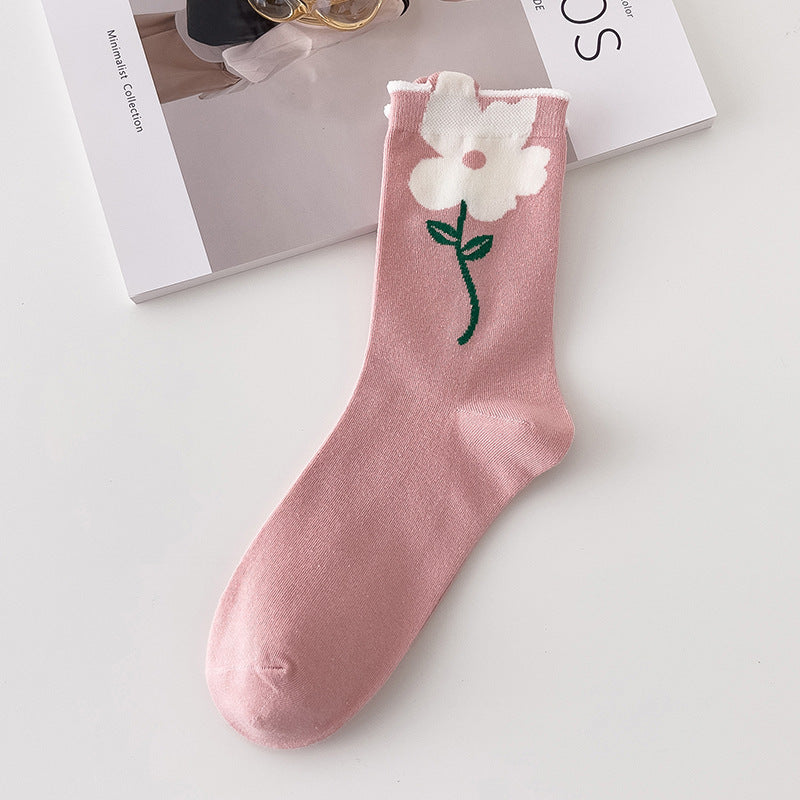 Dadongmen All-match Tulip Pile Socks Cute Stockings