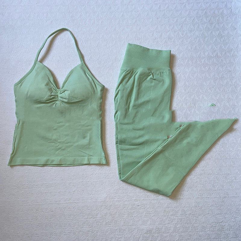 Sports Yoga Pants Back-shaping Camisole Waist-cinching Workout Tank Top And Long Pantscomplete Outfit Set