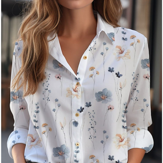 Women's Cardigan 3D Flower Print Long Sleeve Shirt