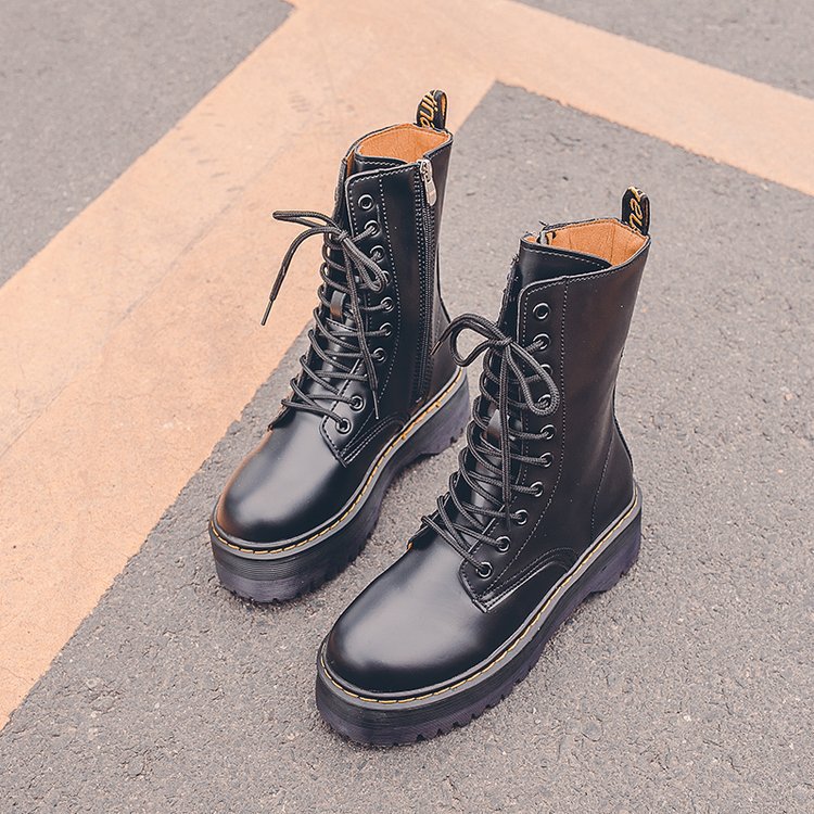 High Tube Lace-up Locomotive Platform Boots