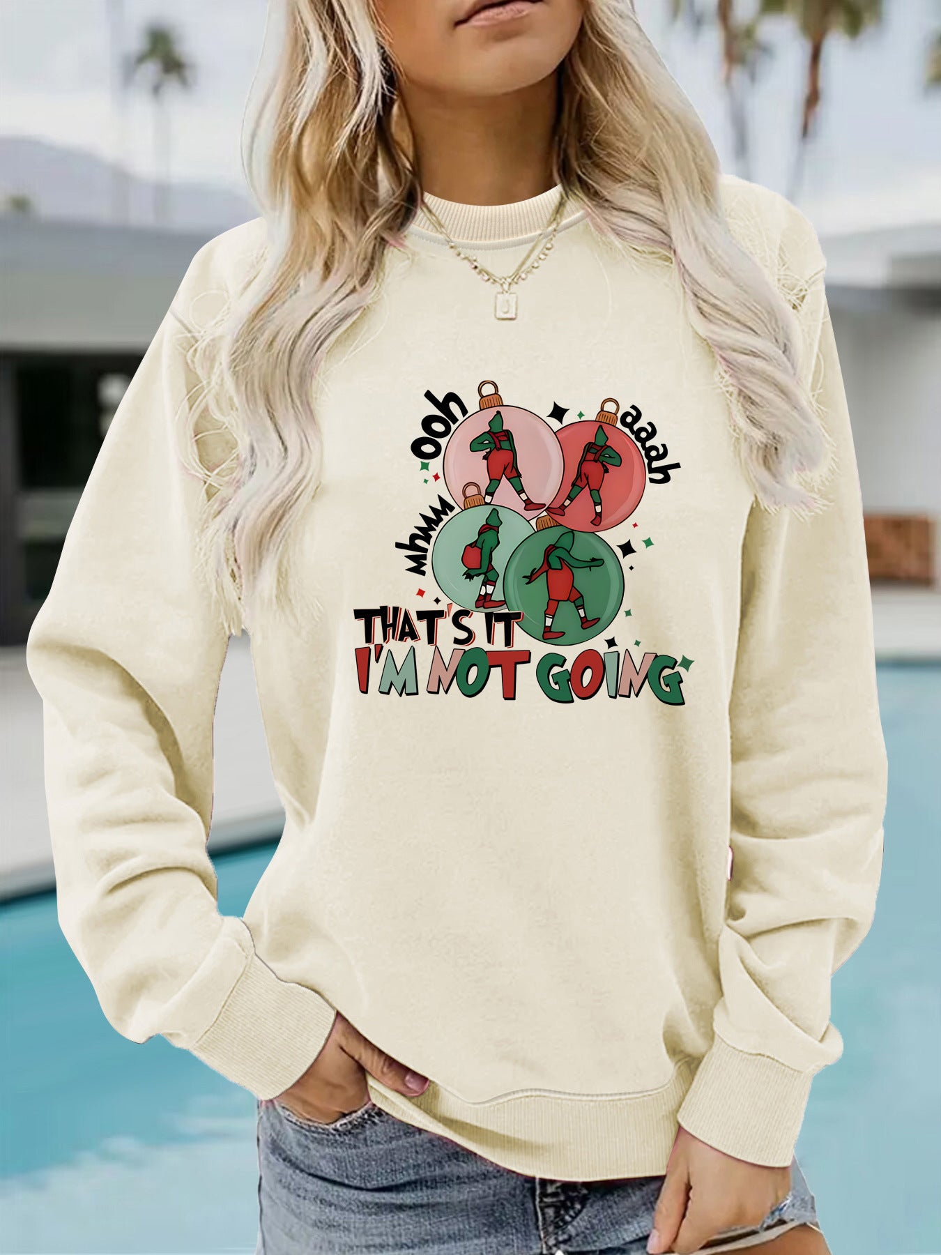 I'm Not GOING Pattern Printed Casual Hoodie