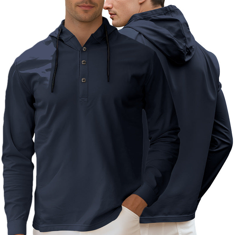Fashionable Casual Half-cardigan Hoodie Long-sleeve Shirt