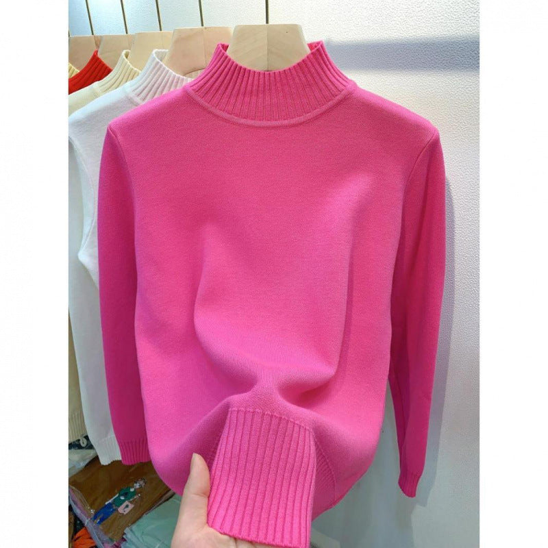 Autumn And Winter Gas Half Turtleneck Outerwear Top