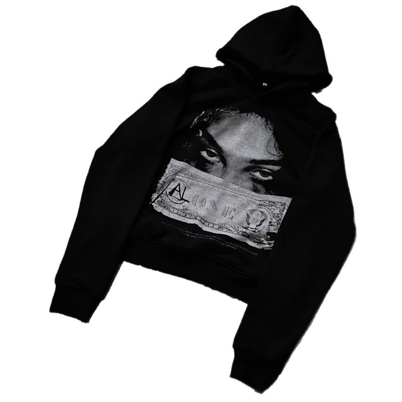 Dame sweatshirt med personligt mørkt print