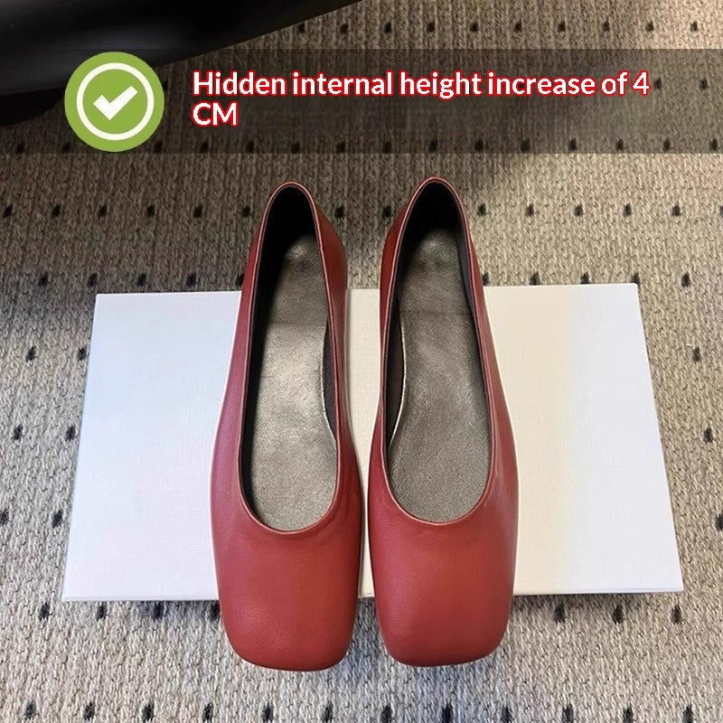Women's Hidden-Heel Square-Toe Flat Shoes