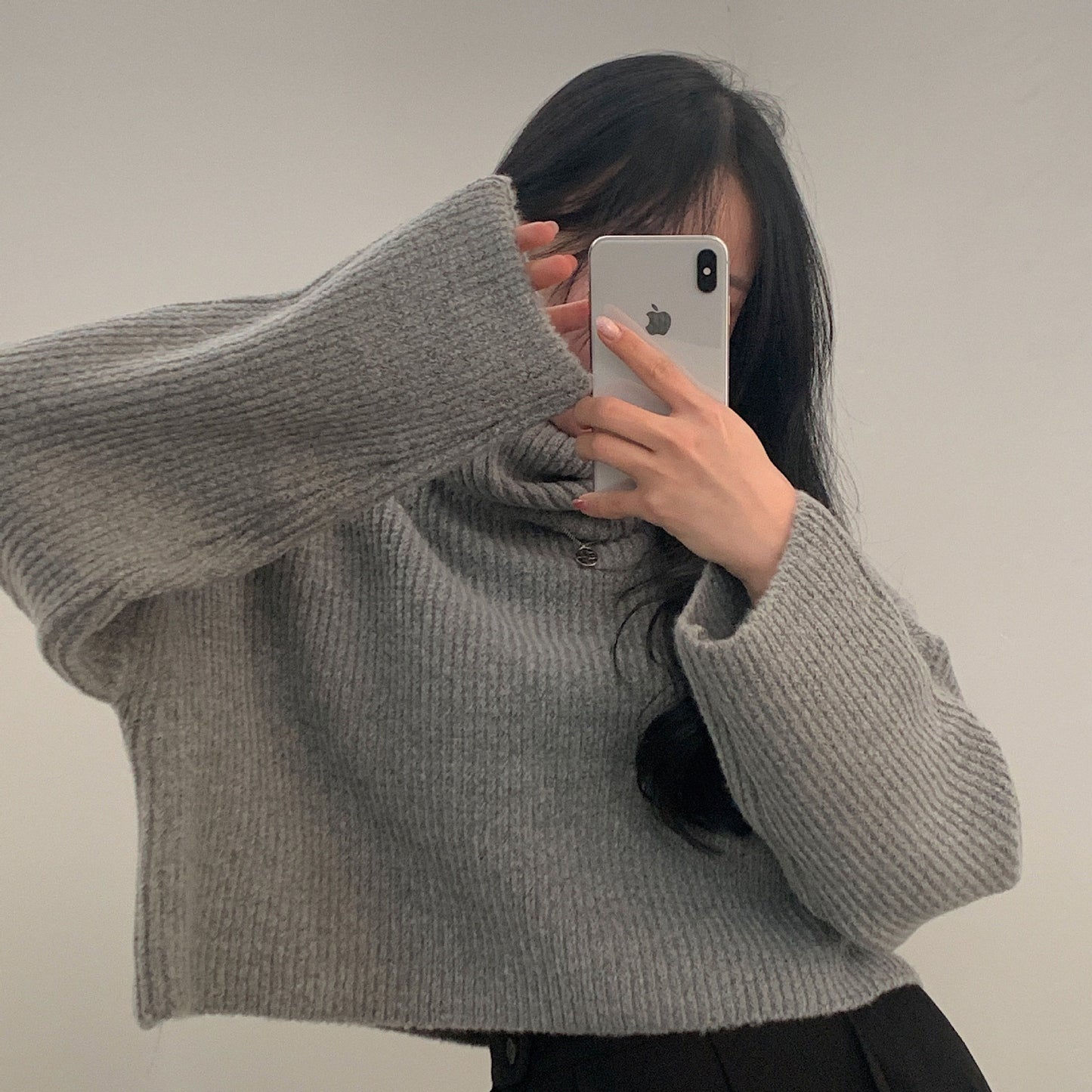 Thick Turtleneck Women's Long-sleeved Short Sweater