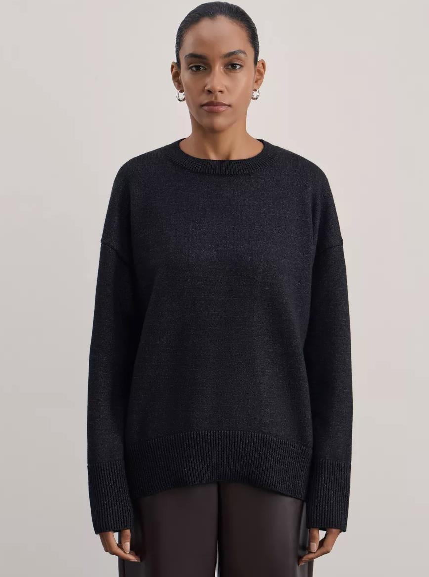 Women's Knitted Round Neck Solid Color Loose Fashion Sweater
