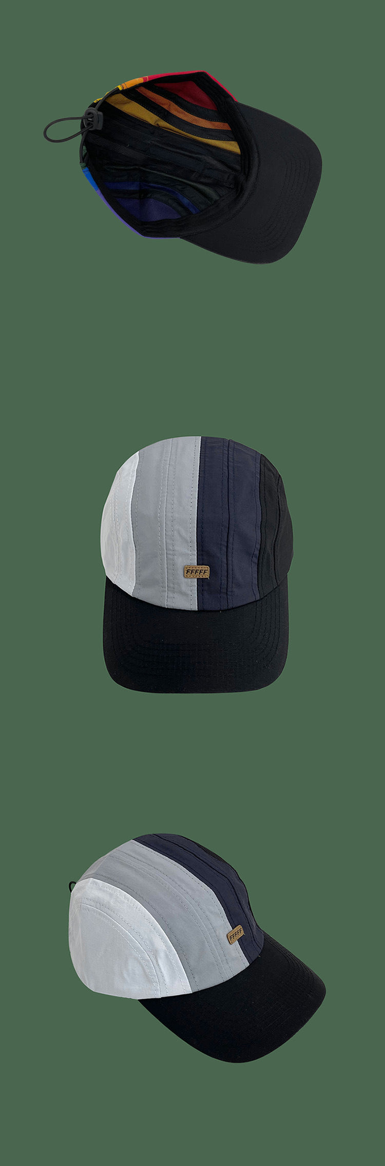 Korean Ins Rainbow Color-blocking Peaked Cap Sun-proof Quick-drying