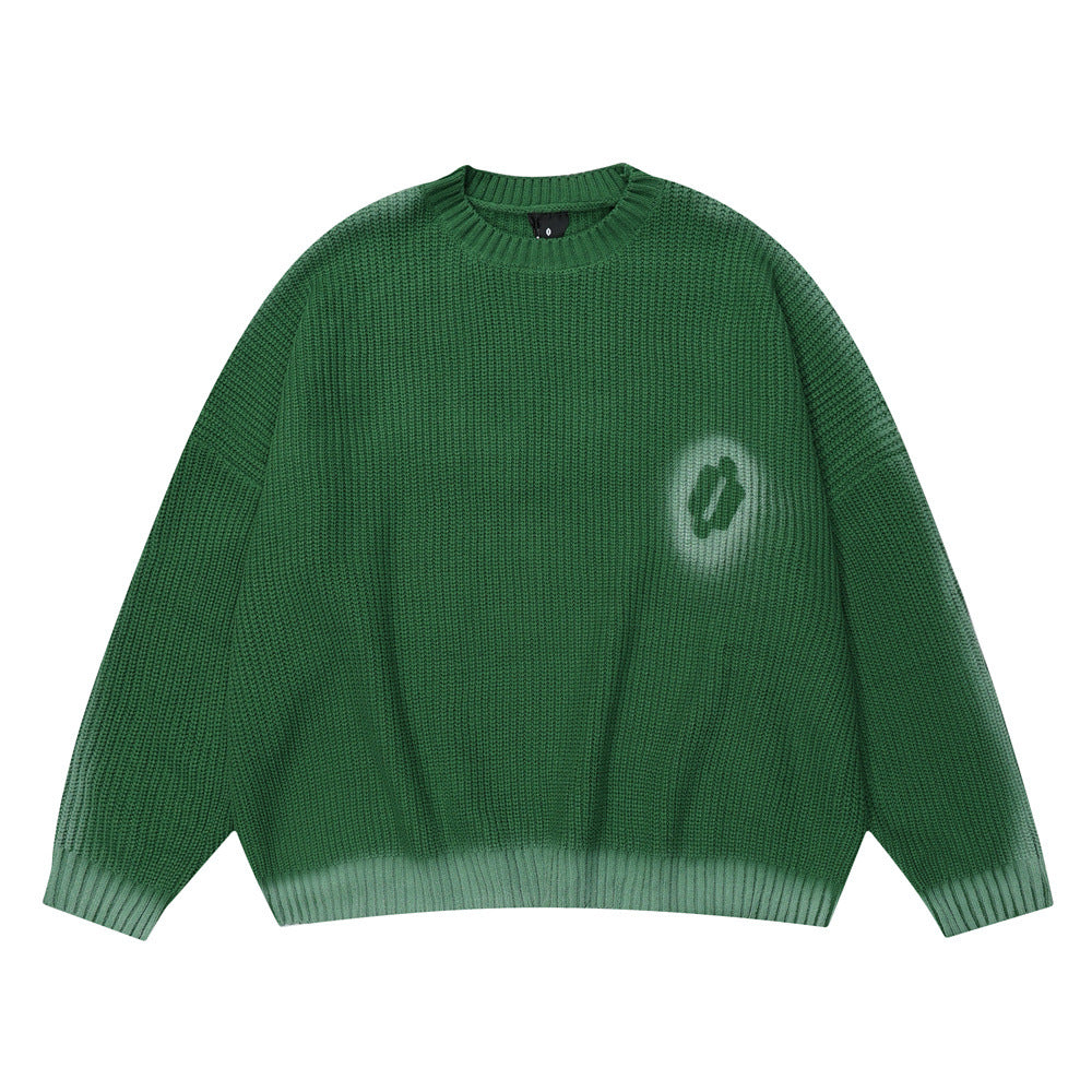 Personality Crewneck Sweater Oversize Slouchy Sweater For Men