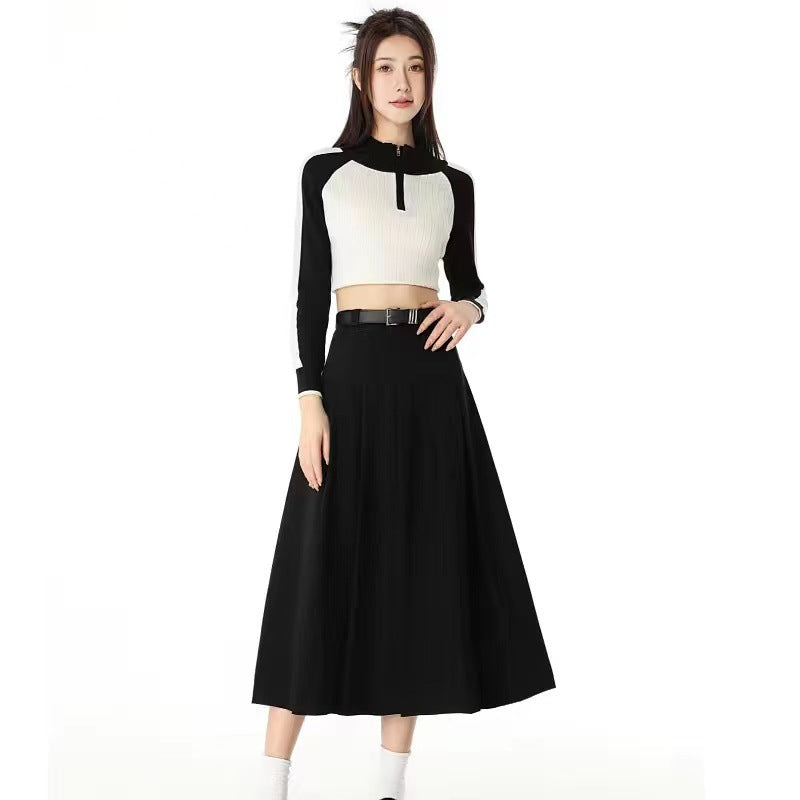 Women's Half Turtleneck Beaded Bottoming Shirt Autumn And Winter High Sense