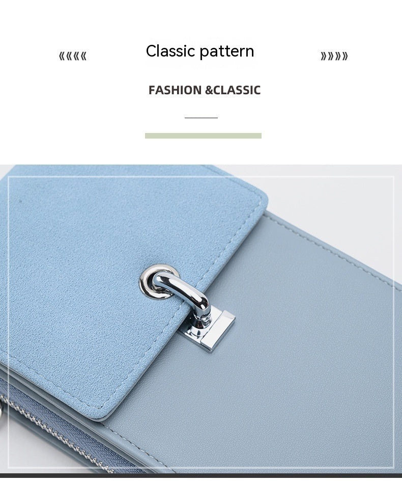 Solid Color Simple Mobile Phone Bag PU One-shoulder Crossbody
