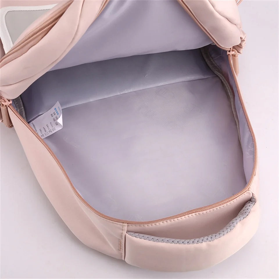 Letter Cute Schoolbag Women's Color Contrast Patchwork Backpack