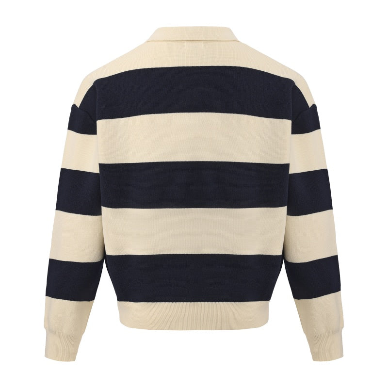 Autumn And Winter Basic Korean-style Loose Blue And White Striped Versatile Loose Sweater