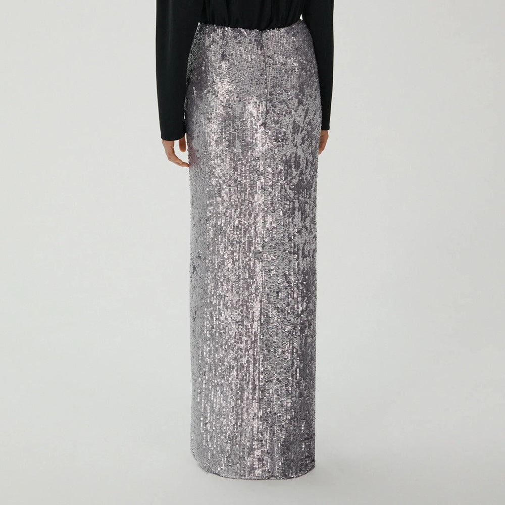 Autumn New Style Silver Dress Glitter Skirt