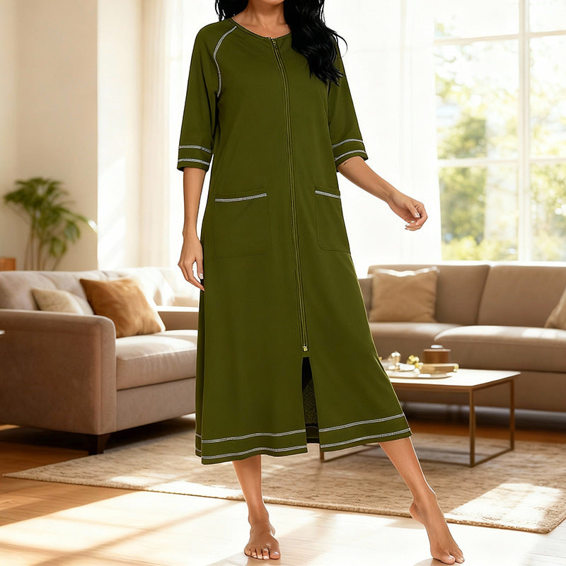 Comfortable Cardigan Womens Base-Layer Pajamas For Autumn And Winter