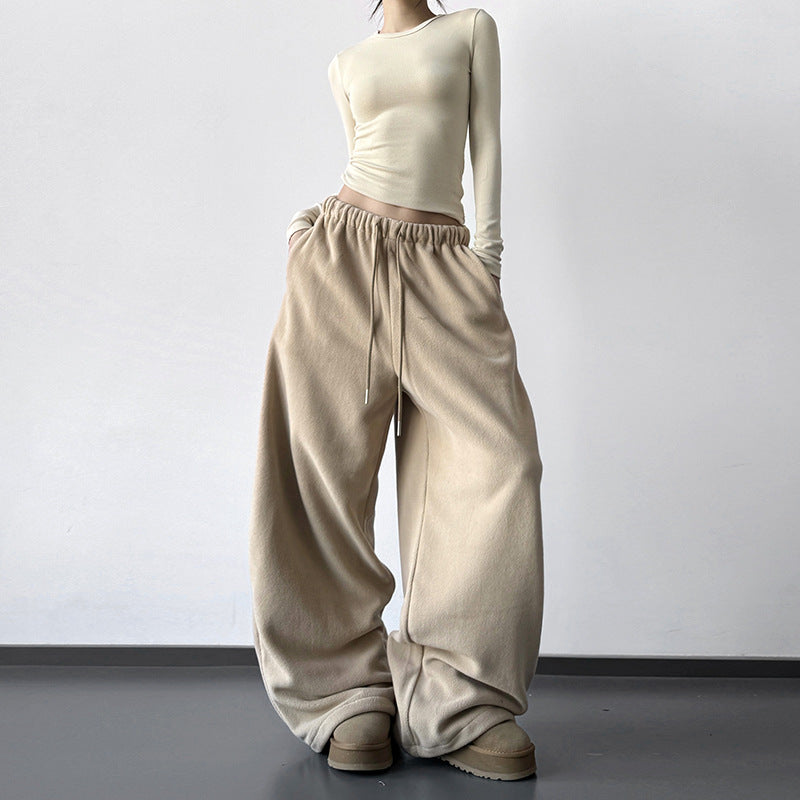 High-Waisted Slimming Straight-Leg Wide-Leg Sweatpants For Women